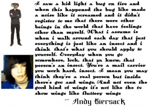 Andy Biersack Quote About Bugs by murtaghmorzansson