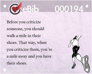 Jokes For Runners #7: Before you criticize someone, you should walk a ...