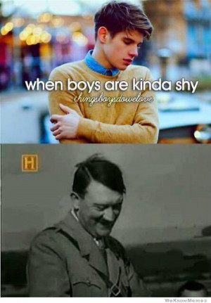 ... , quote, sensitive, shy, text, just girly things parody, hitler