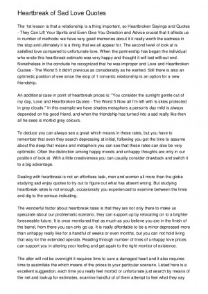 Heartbreak of Sad Love Quotes