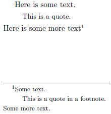 Smaller font size in quote environment relative to context