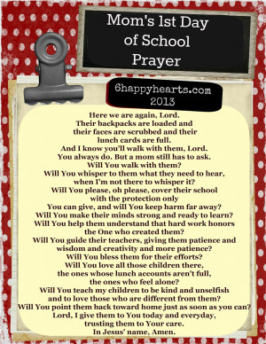 Prayer for the First Day of School