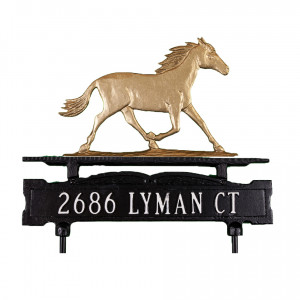 ... Metal CLSO-1-74 CLSO Series One Line Lawn Sign with Horse Ornament