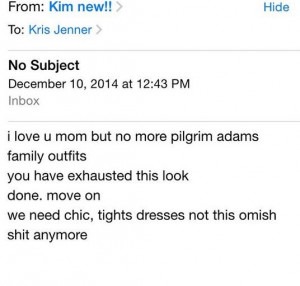 socialite Kris Jenner compartilhou o email da filha e comentou o ...