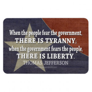 Thomas Jefferson Quote on Tyranny and Liberty Rectangular Magnets