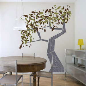 Interior Wall Art Ideas : Adorable Unique Pop Art Tree Dining Wall ...