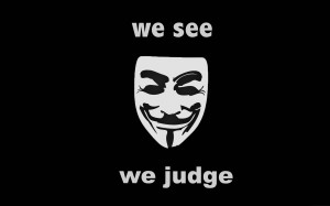 The Guy Fawkes mask is one of Anonymous' symbols