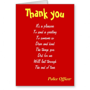 Police officer thank you cards