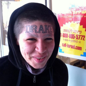 drake forehead tattoo