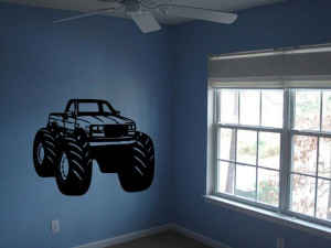Details about Monster Truck Boys Bedroom Nursery Kids Wall Art Decal
