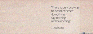 Aristotle Life Quote Avoid Critism Facebook Cover