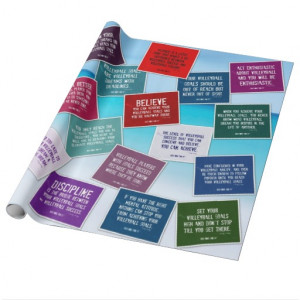 Volleyball Quotes in Color Wrapping Paper