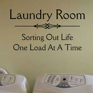 Laundry-Room-Vinyl-Wall-Lettering-Quotes-Sorting-Life-one-load-at-a ...