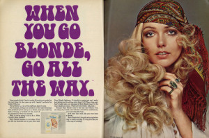 1969 Two-Page Magazine Ad for Clairol Born Blonde Lightener, with Mod ...