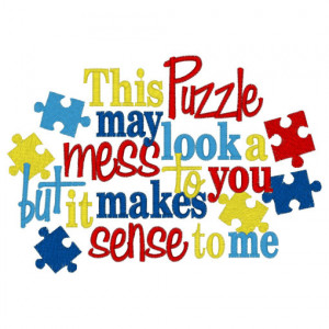 Autism Awareness Puzzle Pieces Embroidery T shirt Sizes 2 4 6 8