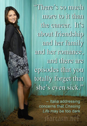 ... Ricci on playing cancer-stricken April in ABC Family’s Chasing Life