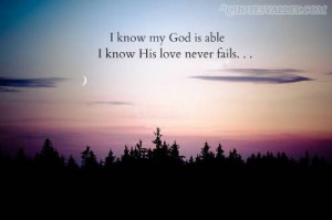 Know My God Is Able