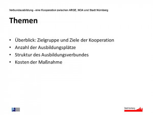 Verbundausbildung - eine Kooperation zwischen ARGE, NOA und Stadt ...