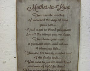 Rustic Sign for your Mother-in-Law. Distressed & Antiqued Makes a ...
