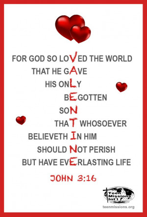 Teen Missions International—LOVE – Bible Verse – John 3:16