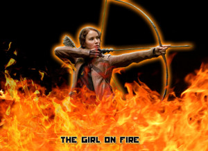 arrow, bow, everdeen, fire, flames, games, girl, hunger, katniss ...