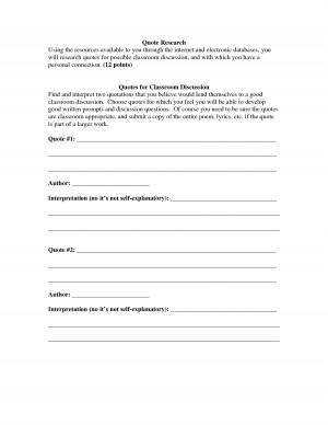 this worksheet Quote Research