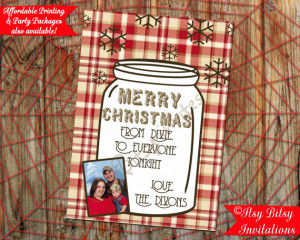 Mason Jar Country Christmas Photo Card / Southern Christmas Card ...