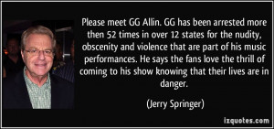 Please meet GG Allin. GG has been arrested more then 52 times in over ...