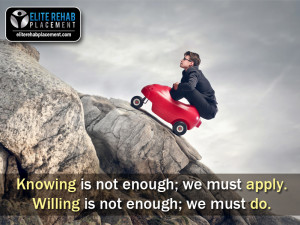 Knowing is not enough; we must apply. Willing is not enough; we must ...