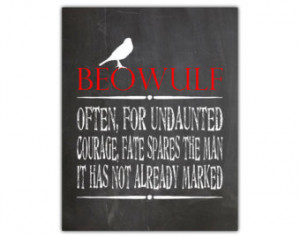 Motivational quote print - inspirational printable - beowulf - courage ...