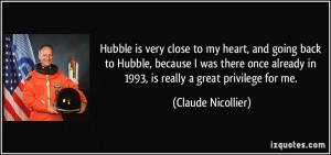 Hubble is very close to my heart, and going back to Hubble, because I ...