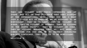 ... up for “pacifism” verses standing against a culture of racism