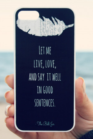 The Bell Jar iPhone Case Black - Quote iPhone Case 4/4S/5 - Literary ...