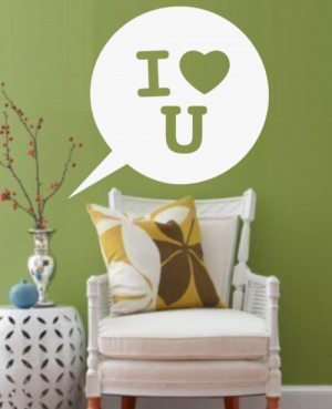 FREE SHIPPING - I LOVE YOU ROMANTIC QUOTE WALL STICKER - CHOOSE COLOUR