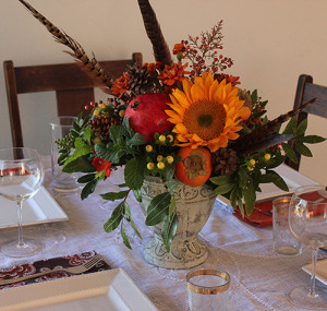 Autumnal Flower Arrangement for Thanksgiving