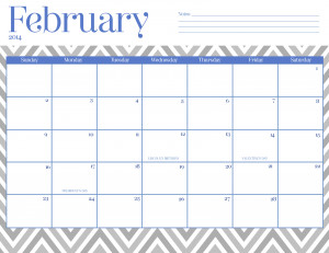 February 2015 Calendar Print