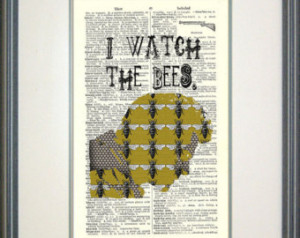 Watch The Bees Print on Vintage B ook Page, Castiel, Supernatural ...