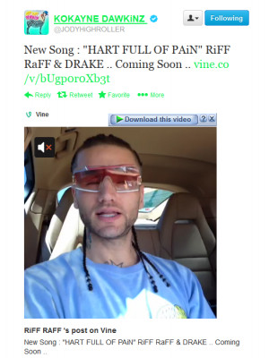 Riff Raff Ft Drake “Hart of Pain” (Snippet)