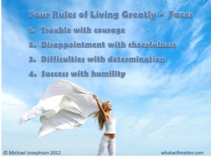 ... Disappointment with cheerfulness 3. Difficulties with determination 4