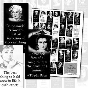 Classic Black & White Movie Stars Quotes Domino by magicpug, $3.00