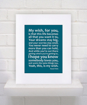 Rascal Flatts Lyrics - My Wish - 8x10 - poster print