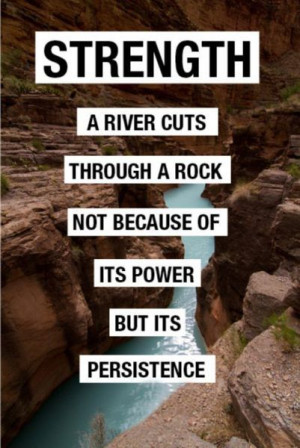 ... Not Because of Its Power But Its Persistence ~ Inspirational Quote