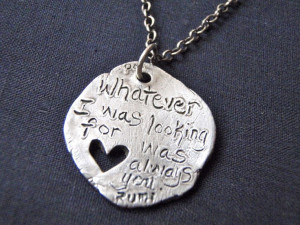 ... quote necklace . handmade silver quote necklace . sterling silver