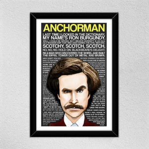 Anchorman Poster // Will Ferrell -- Ron Burgundy // Quotes