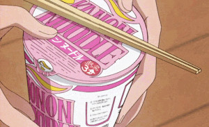 mine food cup anime food noodles chopsticks