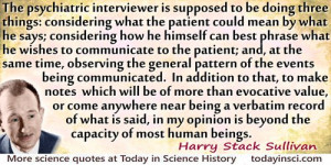 Harry Stack Sullivan quote The psychiatric interviewer