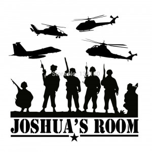 Army Marines Navy Vinyl Wall Decal for Boys Bedroom Military ...