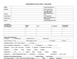HOMEOWNERS QUOTE SHEET - DOC
