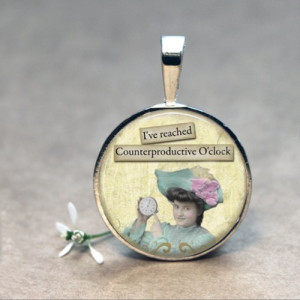 Sassy quote counterproductive attitude glass necklace or keychain in ...