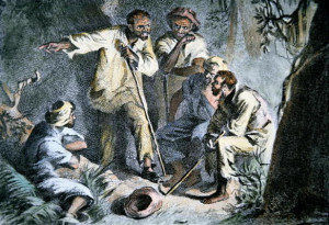 Nat Turner (1800-31) with fellow insurgent slaves during the Slave ...